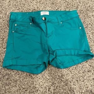 Womens shorts- greenish teal, picture shows more blue